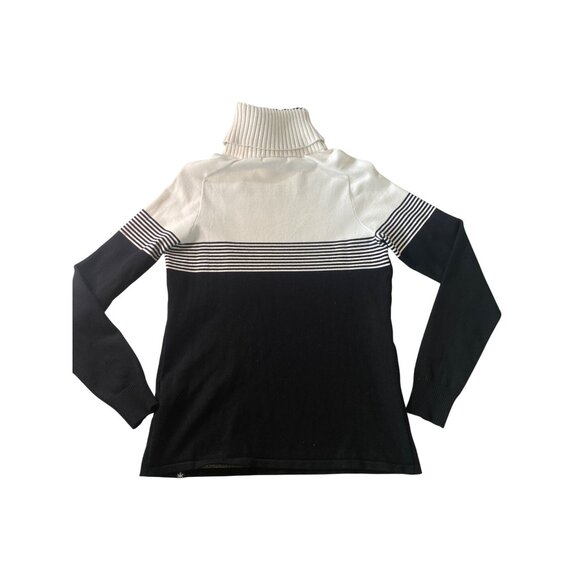 Krimson Klover Slopeside Turtleneck SKI Sweater W's M Black White Apres - Picture 11 of 16